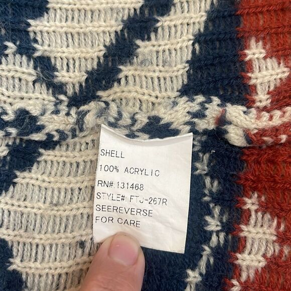 FATE open front cardigan sweater Aztec pattern knit, women’s Size S - Picture 7 of 12